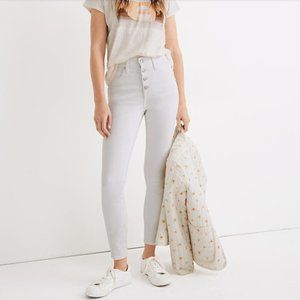 Madewell 10" High-Rise Skinny Crop Jeans in Pure White: Button-Front Edition